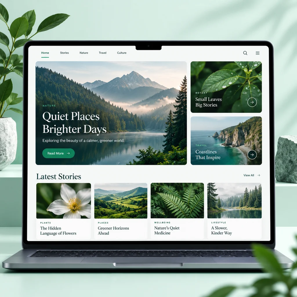 Editorial magazine page built with CSS Grid