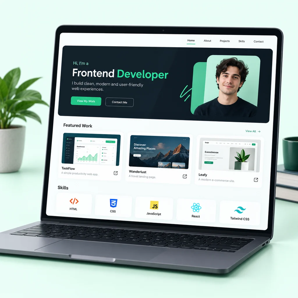 HTML/CSS Personal Portfolio Website Mockup