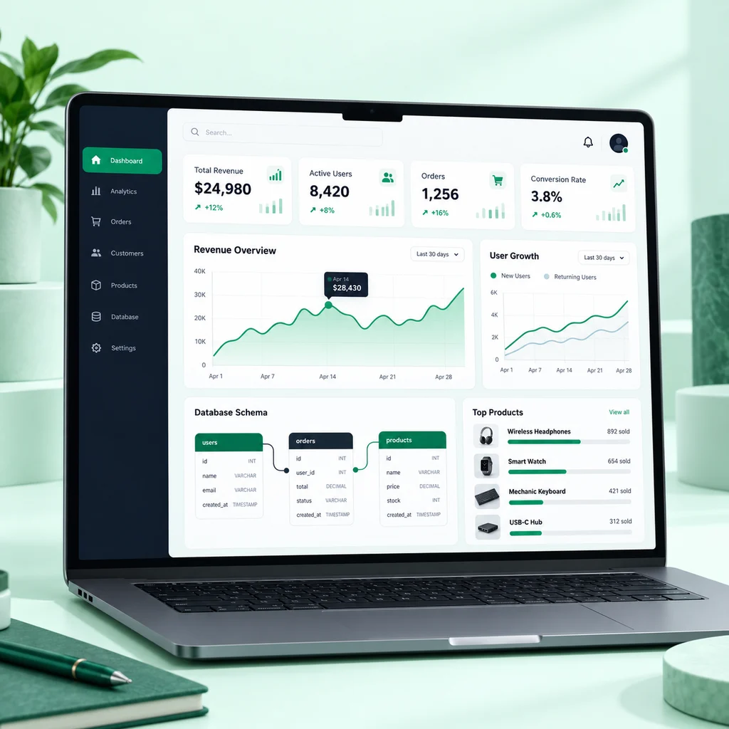 Illustration of query results shown on a dashboard