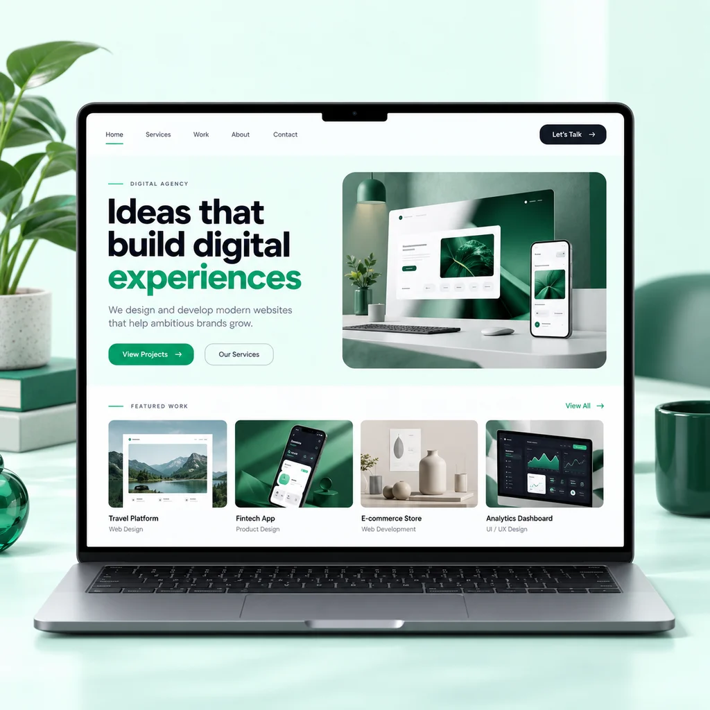Illustration of a responsive website layout built with HTML and CSS