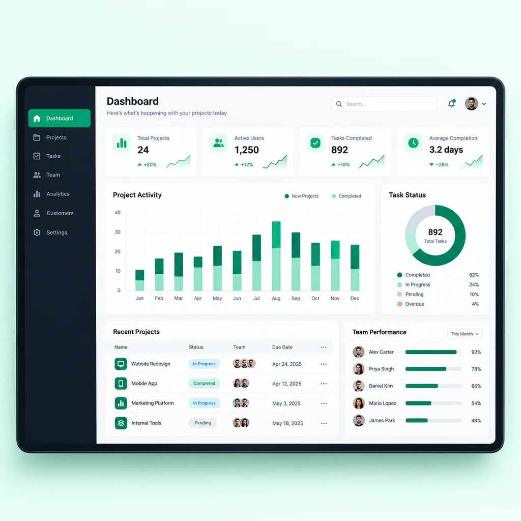 Illustration of a React app interface