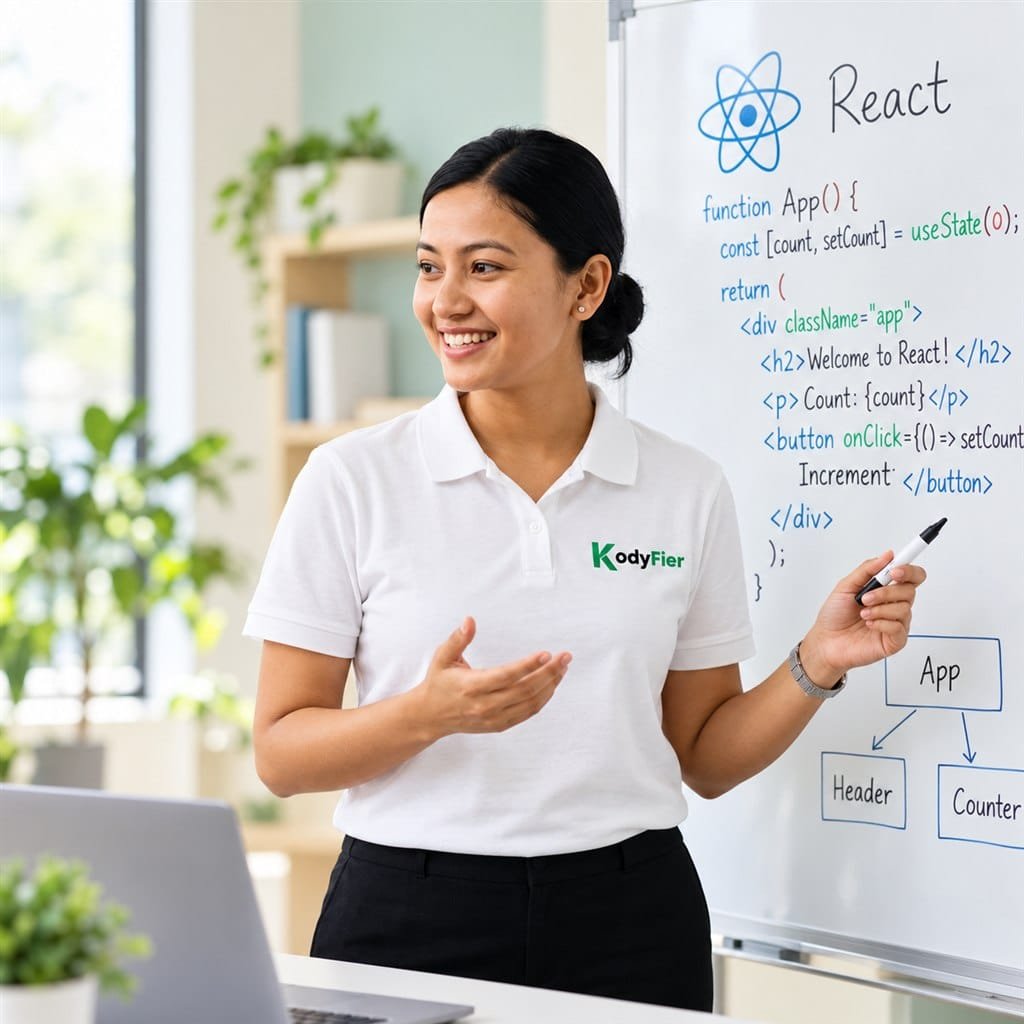 Kodyfier instructor teaching programming at a whiteboard