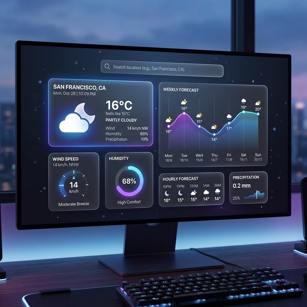 Weather API dashboard mockup